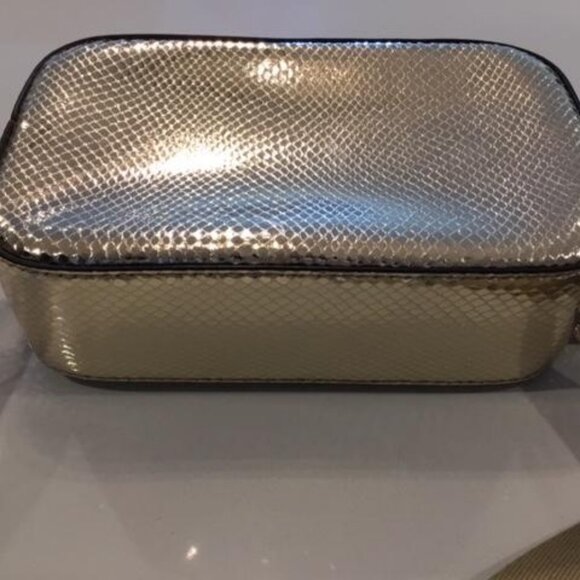 Michael Michael Kors Maisie Metallic Gold 2 in 1 Camera Crossbody Bag NWT $498 - Picture 8 of 12